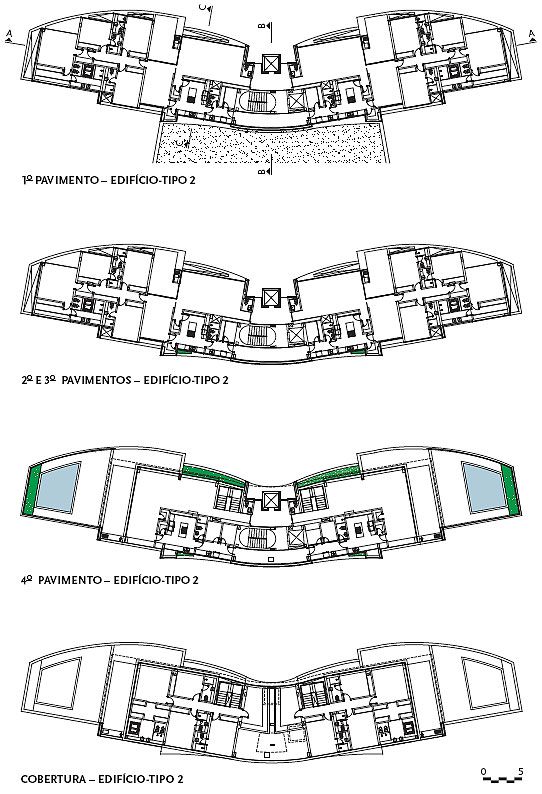 Planta dos pavimentos - Edifício tipo 2
